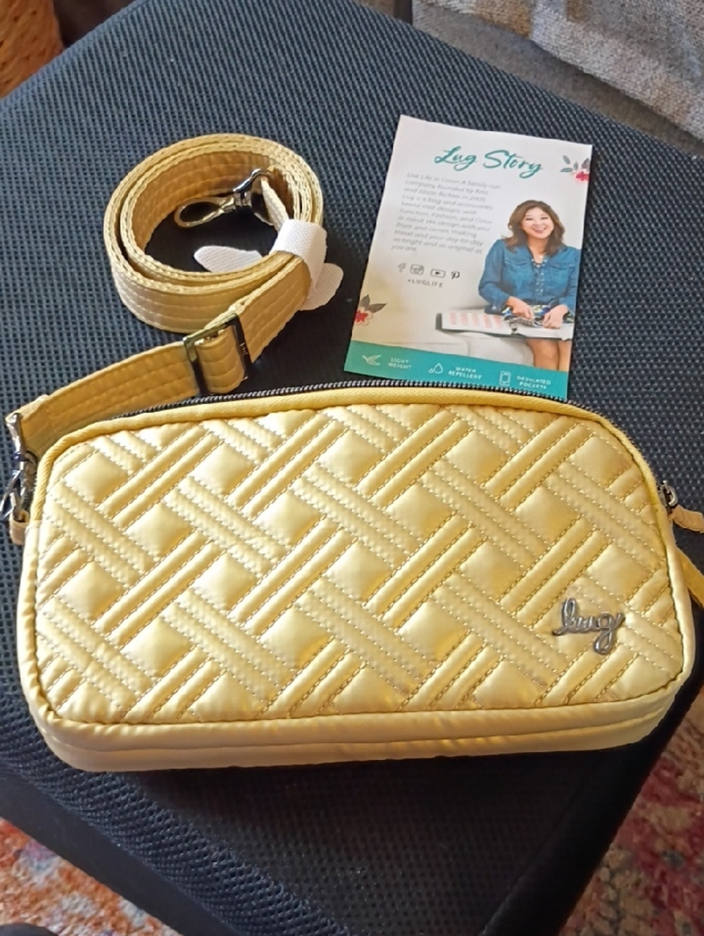 Lug Gold Quilted Crossbody Bag